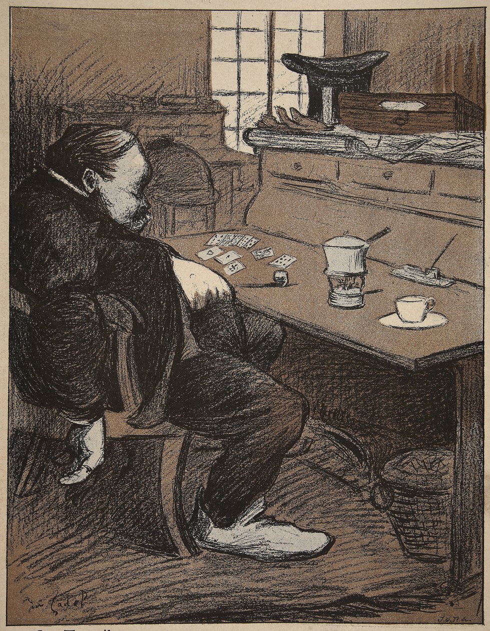 Těžká práce, přestávka od karet a kávy!, ilustrace z 