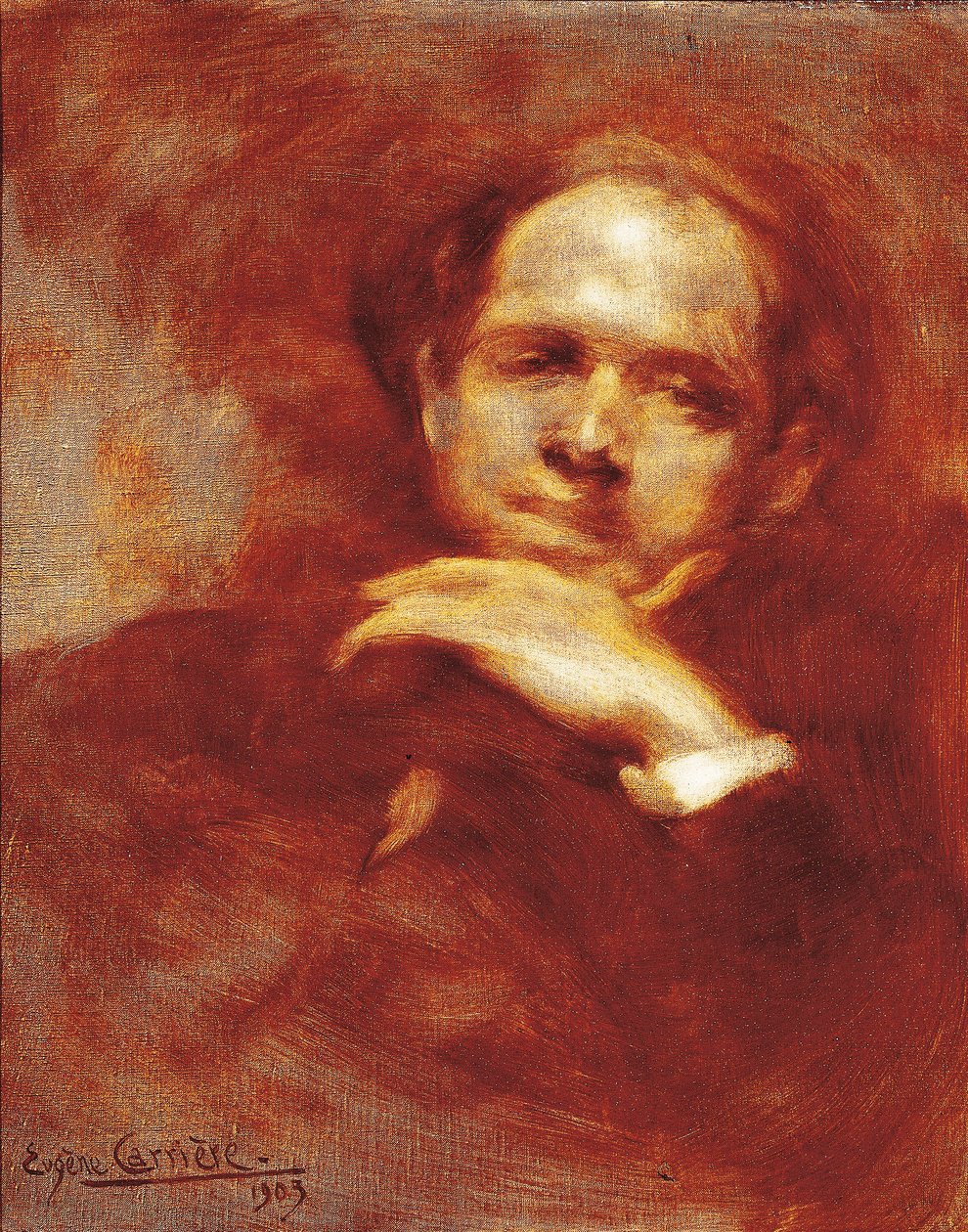 Portrét Pau Casals, violoncellista, dirigent a španělský skladatel (1876-1973) 1903 (olej na plátně) od Eugène Carrière