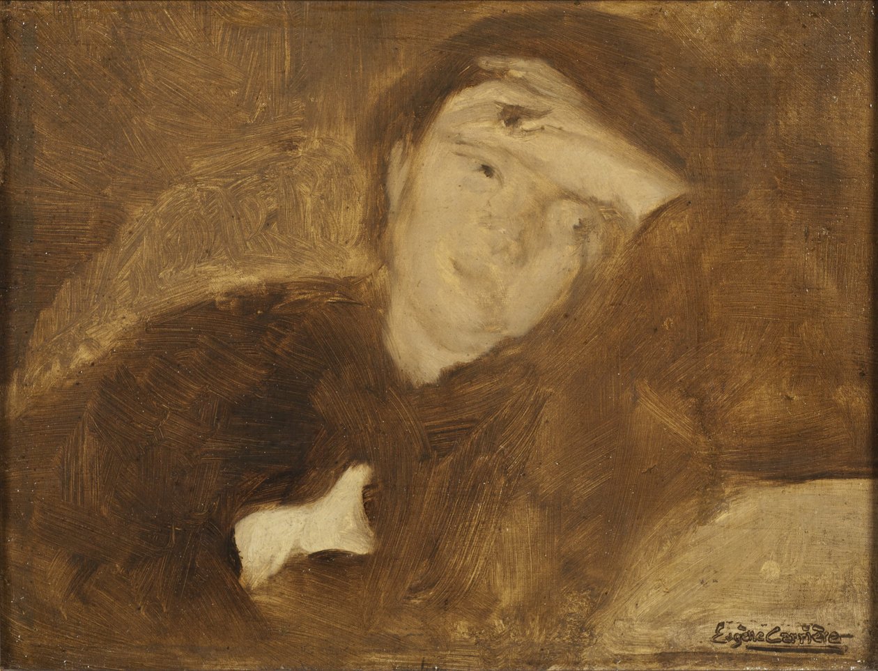 Portrét dámy. Studie od Eugène Carrière