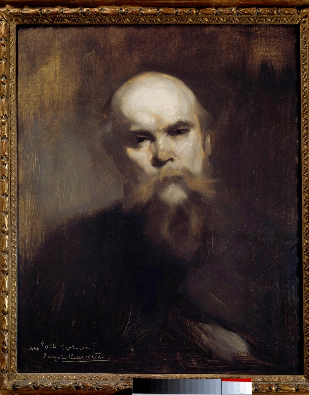 Portrét francouzského básníka Paula Verlaina (1844-1896) Obraz Eugene Carriere (1849-1906) 1891 Sun. 0,61 x 0,51 m. Paříž, Musee d