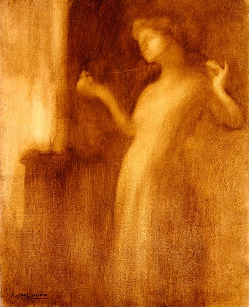 Spinster, nebo The Broken Necklace (olej na plátně) od Eugène Carrière