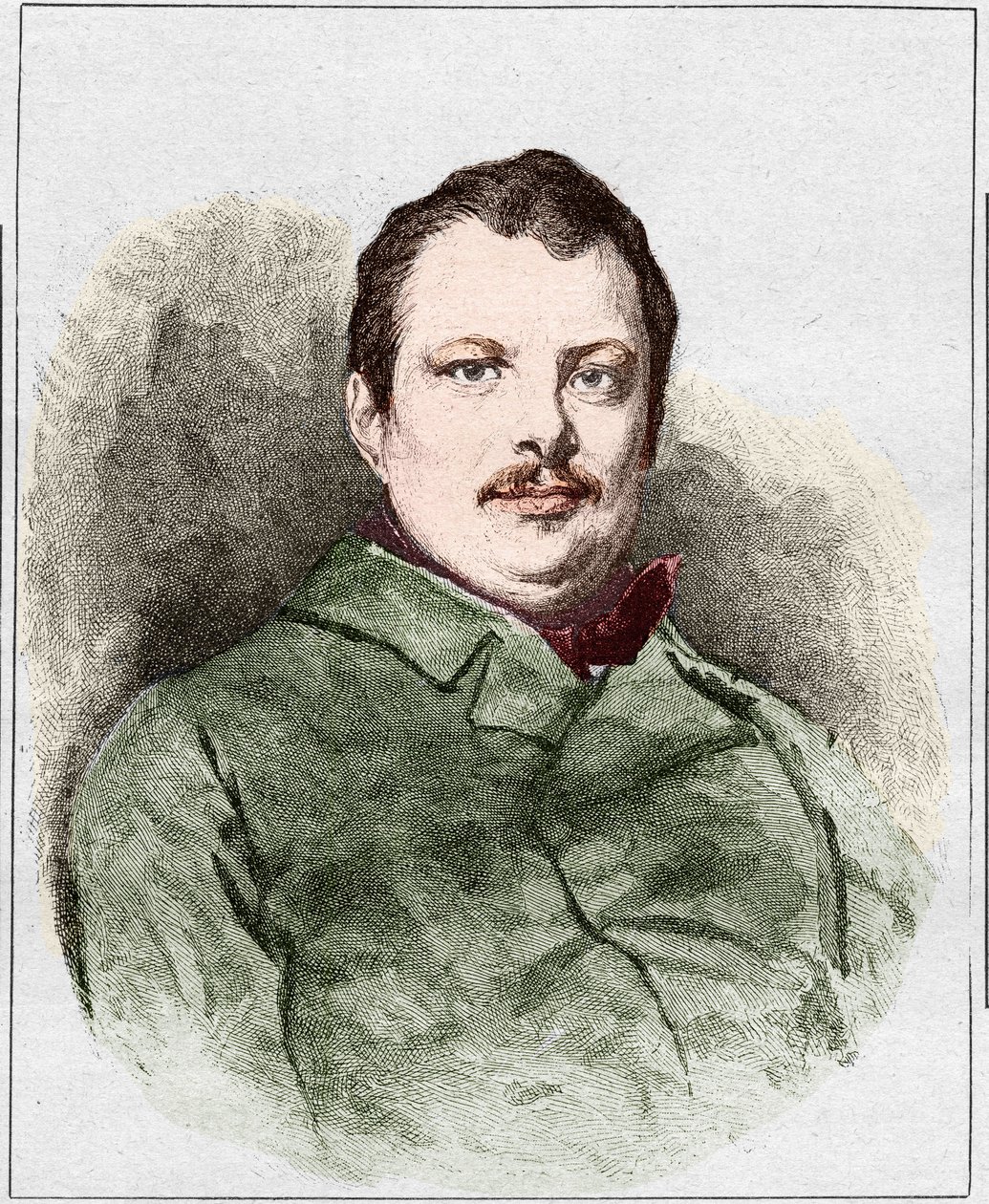 Portrét Honore Balzaca v roce 1830 (1799 - 1850), francouzského spisovatele. Rytina Eugena Chiqueta. od Eugene Chiquet