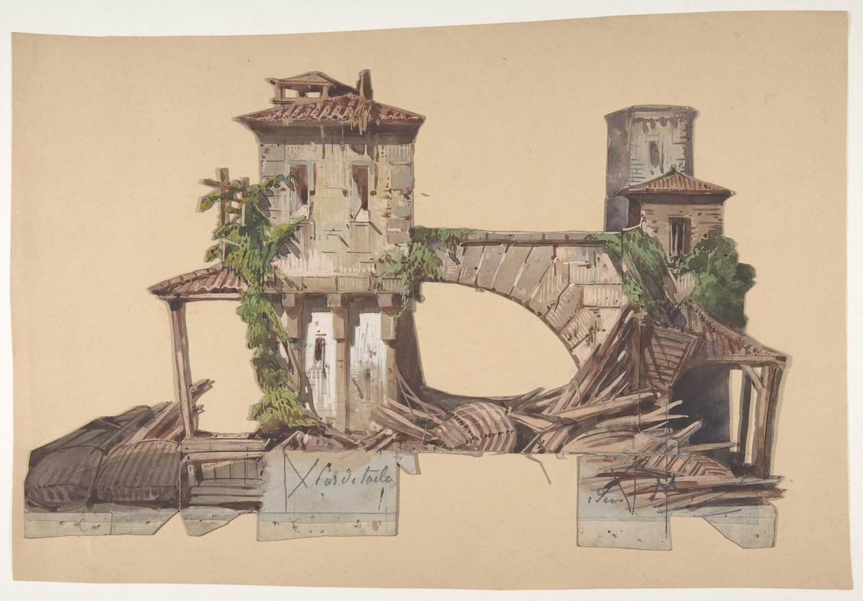Návrh pro jeviště v opeře, Paříž, 1830-90. od Eugene Ciceri