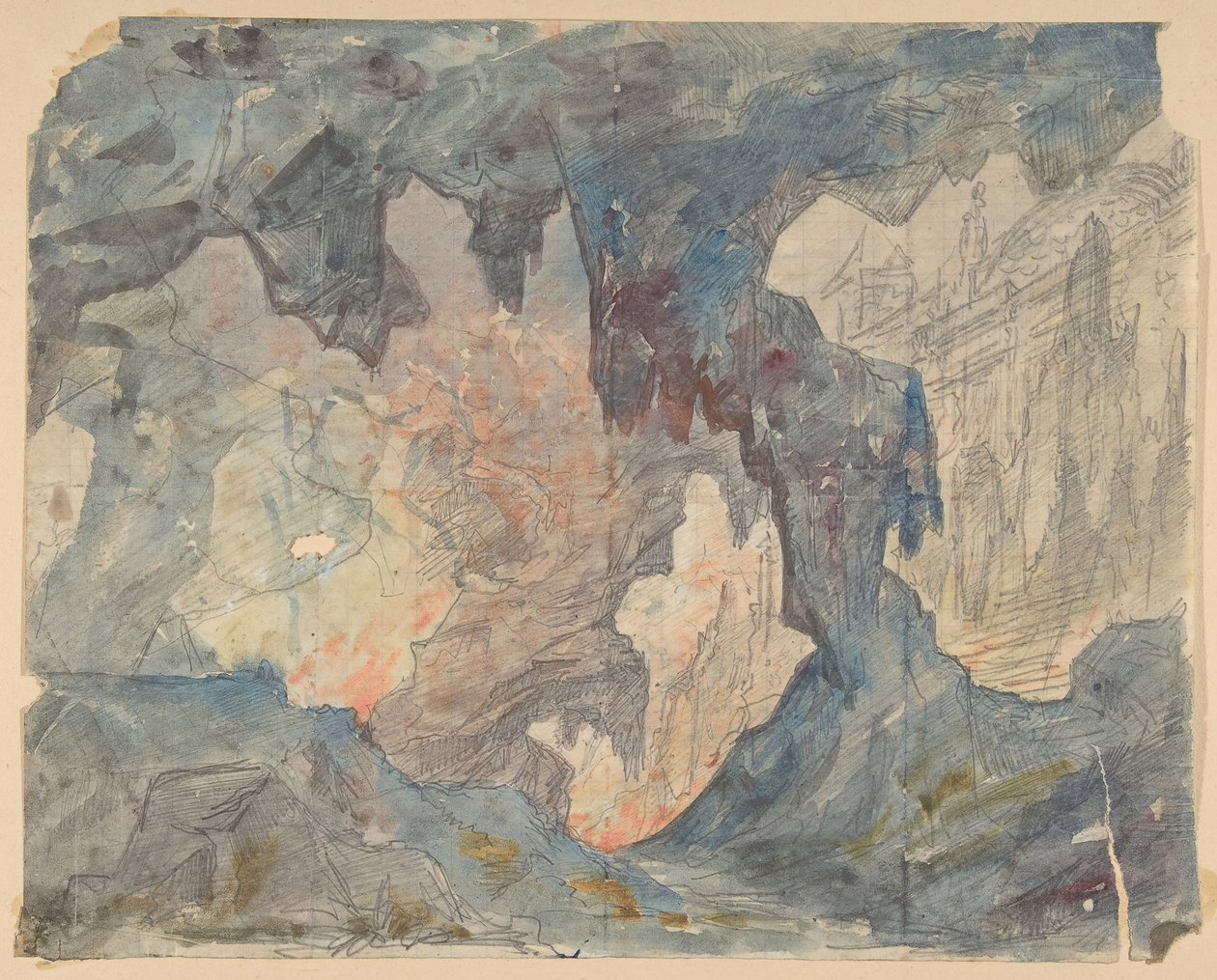 Návrh pro jeviště v opeře, Paříž, 1830-90. od Eugene Ciceri