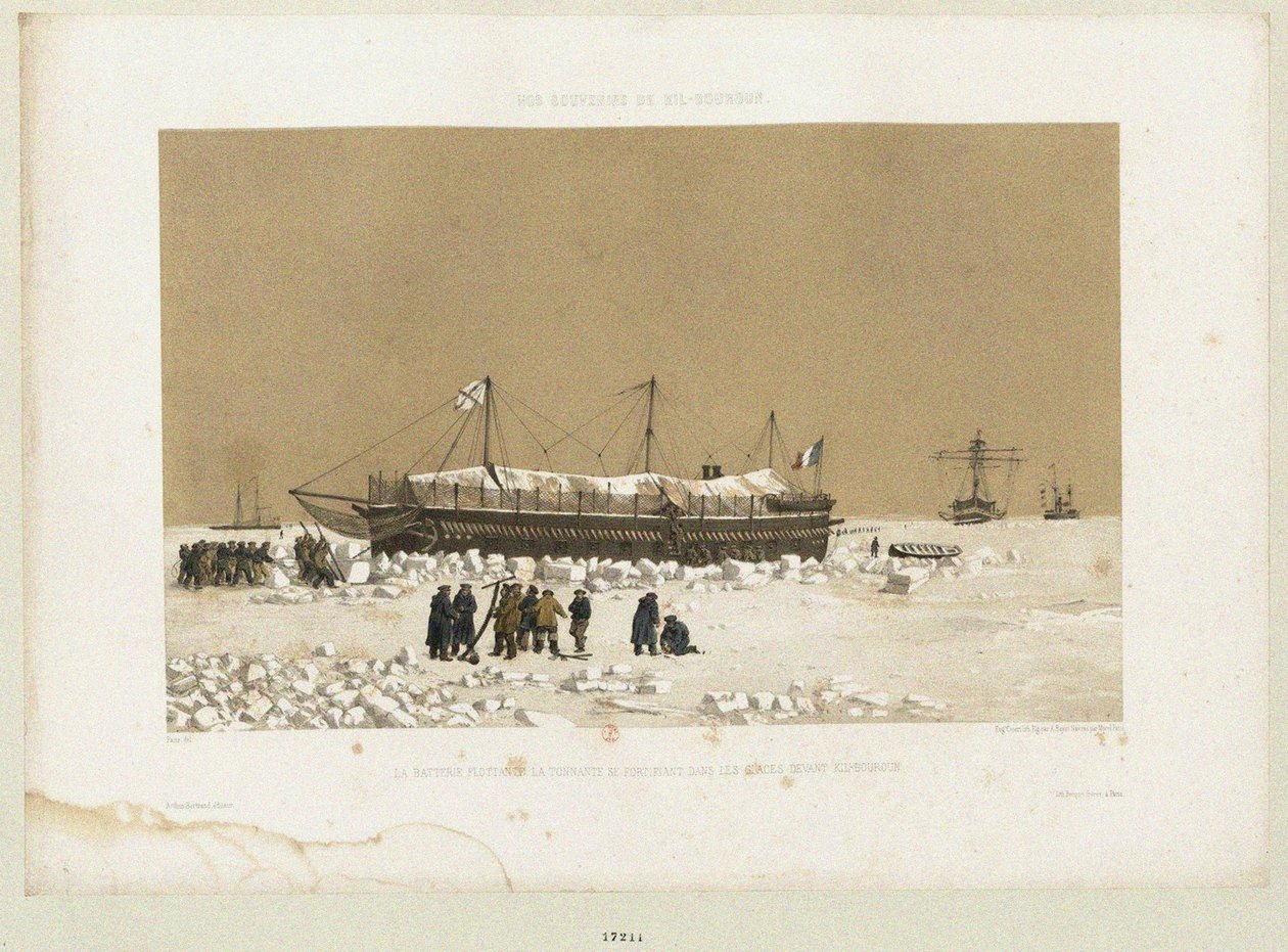 Plovoucí baterie Tonnante v ledu poblíž Kinburn, 1856 od Eugene Ciceri