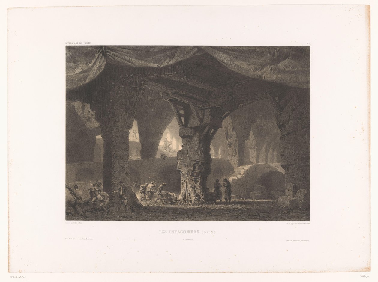 Theaterdecor se setkal s katakombeny Les catacombes (needit.) (název na objektu) Theatredecors (název série) Décorations de théâtre (název série na objektu) od Eugene Ciceri
