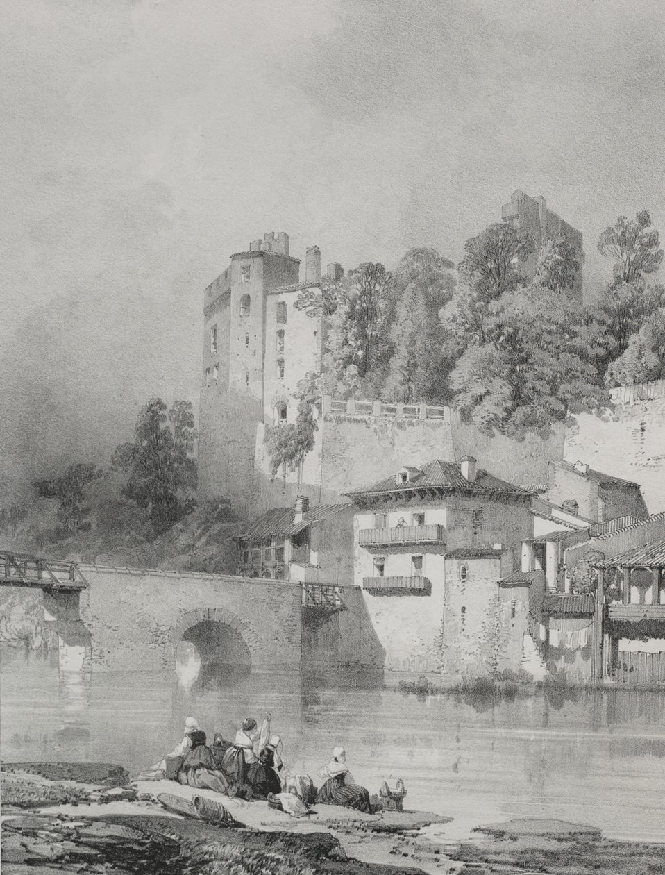 Malebné a romantické cesty starověkou Francií. Bretaň: Chateau de Clisson od Eugene Ciceri