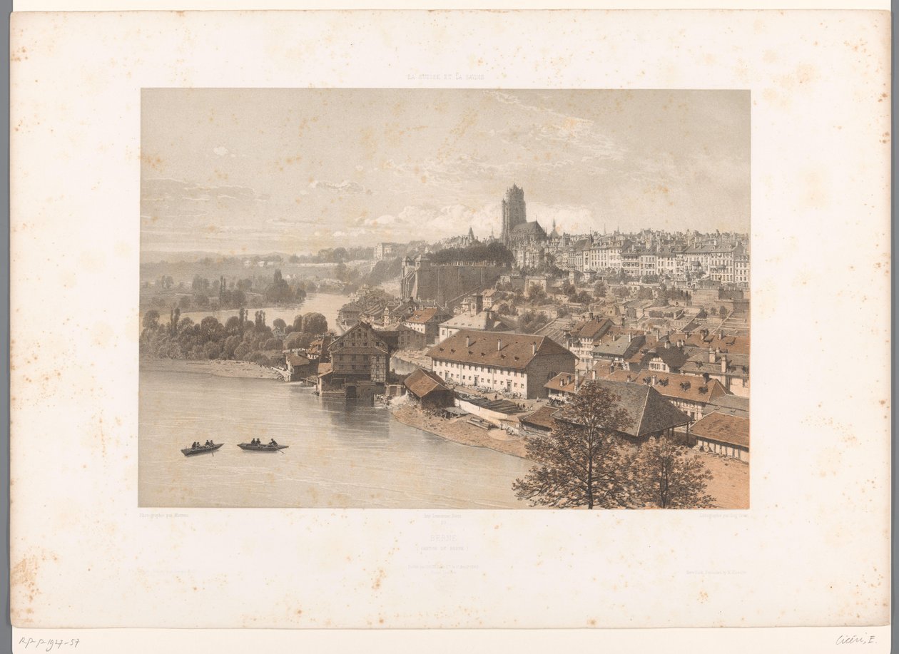 Pohled na Bern Berne (název na objektu) Tváře ve Švýcarsku a Savoy (název série) La Suisse et la Savoie (název série na objektu) od Eugene Ciceri