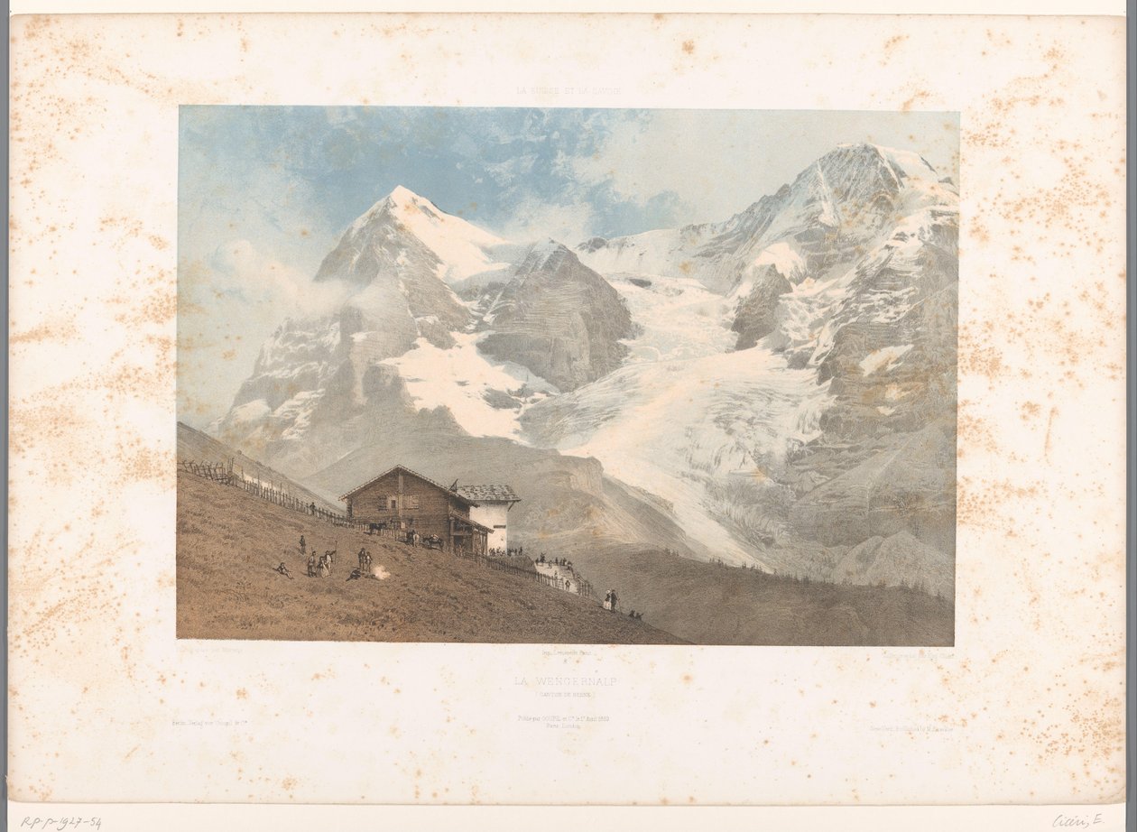 Pohled na Wengernalp La Wengernalp (název na objektu) Tváře ve Švýcarsku a Savoy (název série) La Suisse et la Savoie (název série na objektu) od Eugene Ciceri