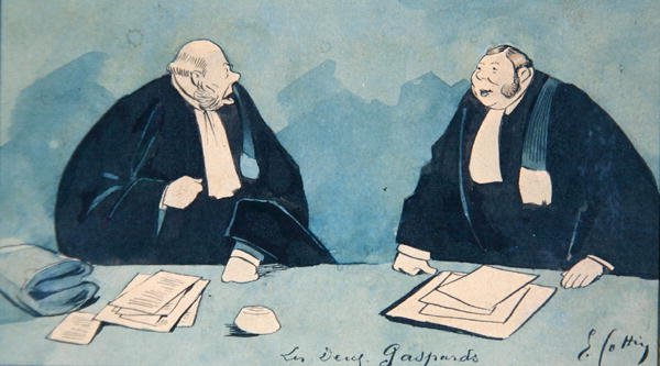 Dva právníci, cca 1900 (barevné lito) od Eugene Cottin