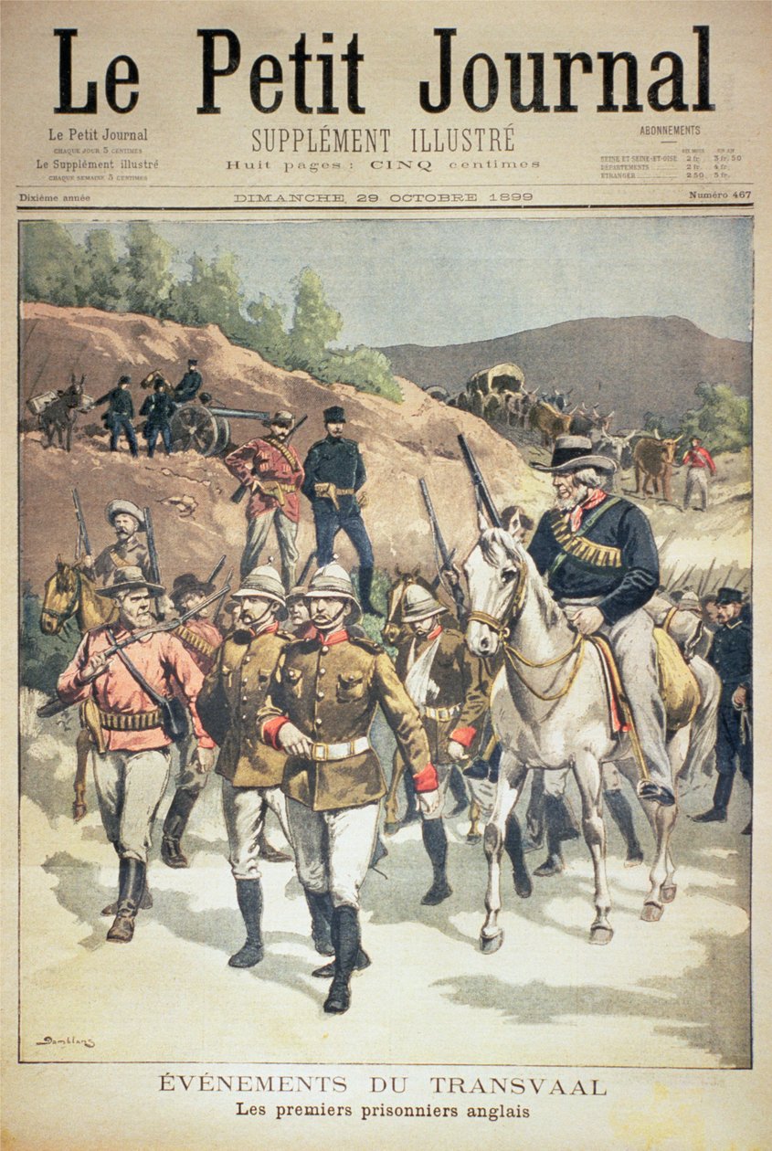 Události v Transvaalu: První angličtí zajatci, přední obálka Le Petit Journal, 29. října 1899 od Eugene Damblans