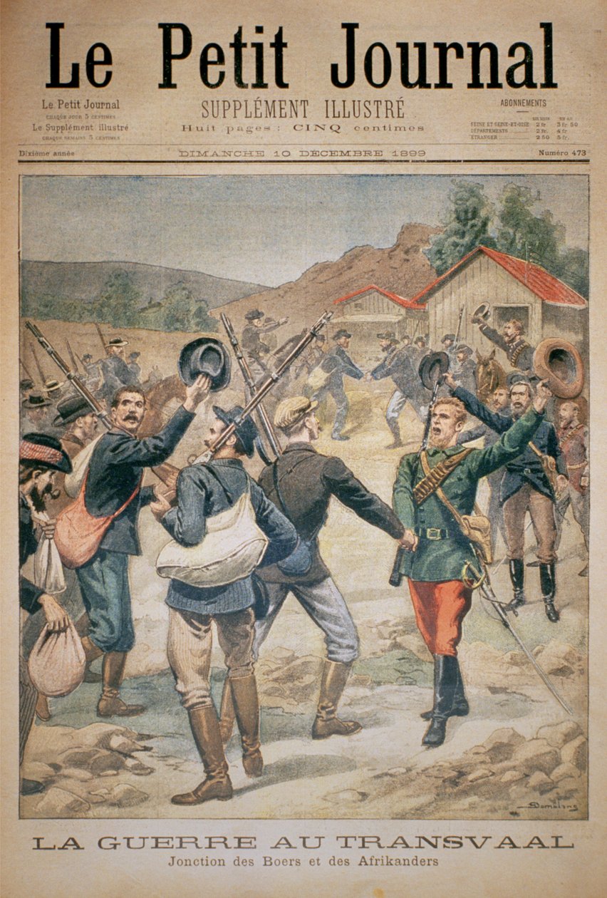 Válka v Transvaalu: Svaz Búrů a Afrikánců, přední obálka Le Petit Journal, 10. prosince 1899 od Eugene Damblans