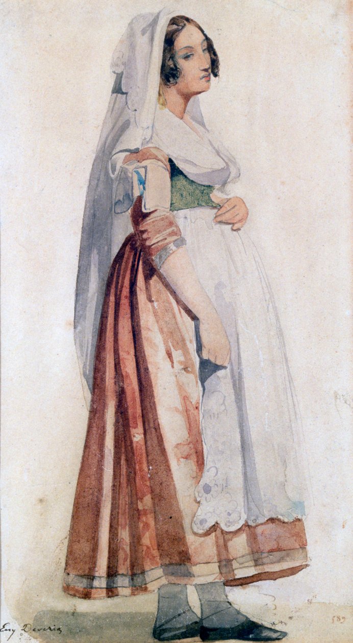 Mladý Ital, c1825-1865 od Eugene Deveria