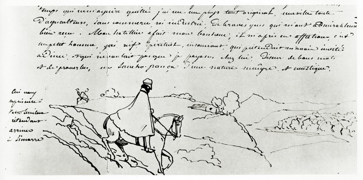 Viollet-le-Duc na svých cestách po Francii (inkoust na papíře) od Eugene Emmanuel Viollet le Duc
