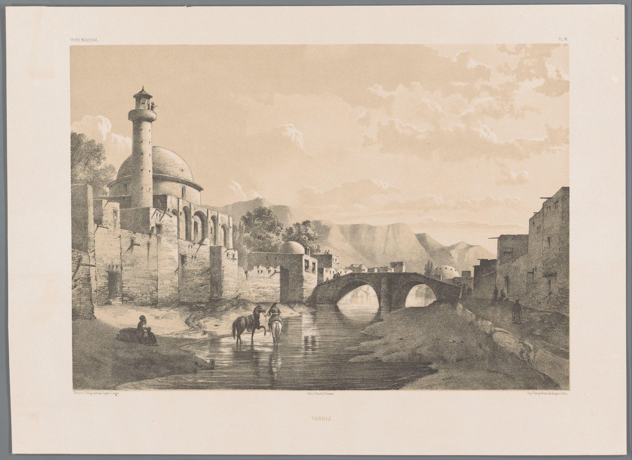Mešita Saheb-ol Amr v Tabrizu Tabriz (název na objektu) Perské krajiny (název série) Perse modern (název série) od Eugene Flandin