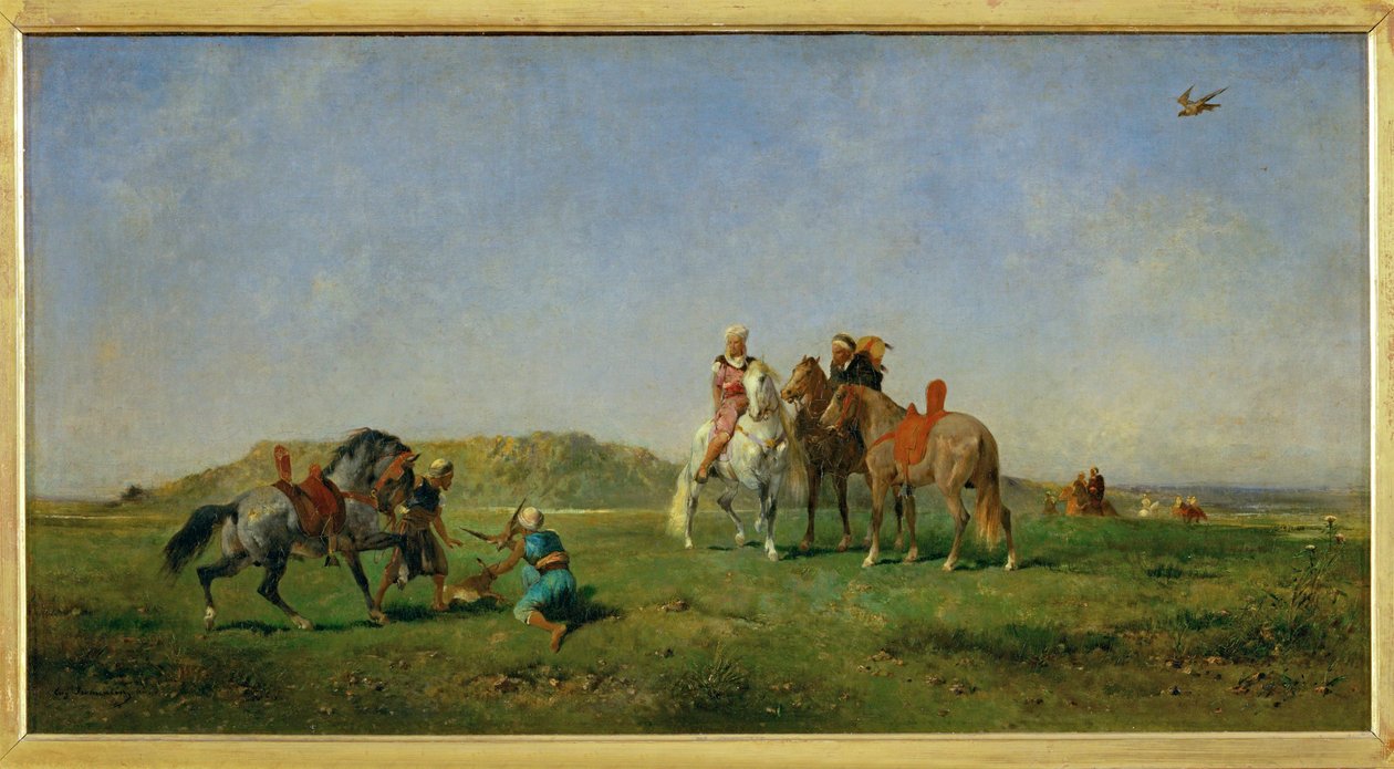 Chasse au faucon en Algerie - Lov se sokoly v Alžírsku... od Eugène Fromentin