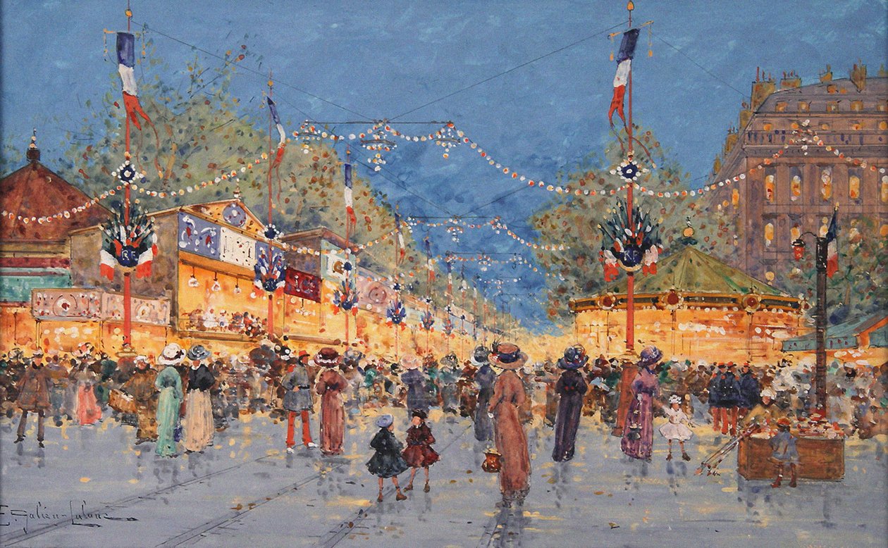 Perníkový jarmark. Náměstí národa, c. 1930 od Eugene Galien Laloue