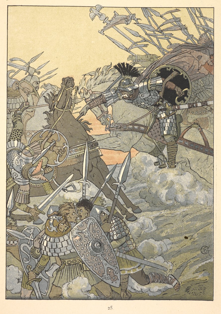 Bitevní scéna. od Eugene Grasset