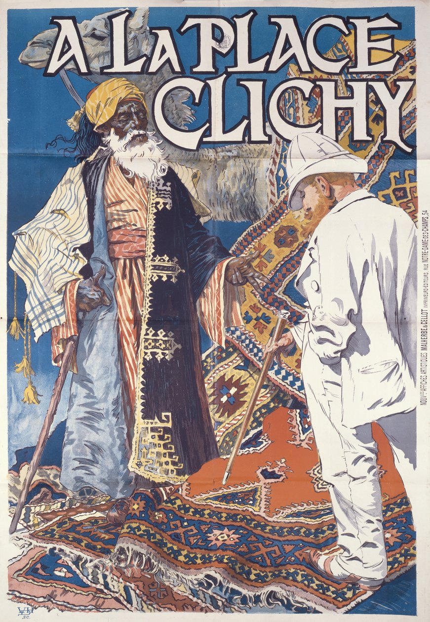 A la Place Clichy, kolem roku 1891 (barevná litografie na papíře) od Eugene Grasset