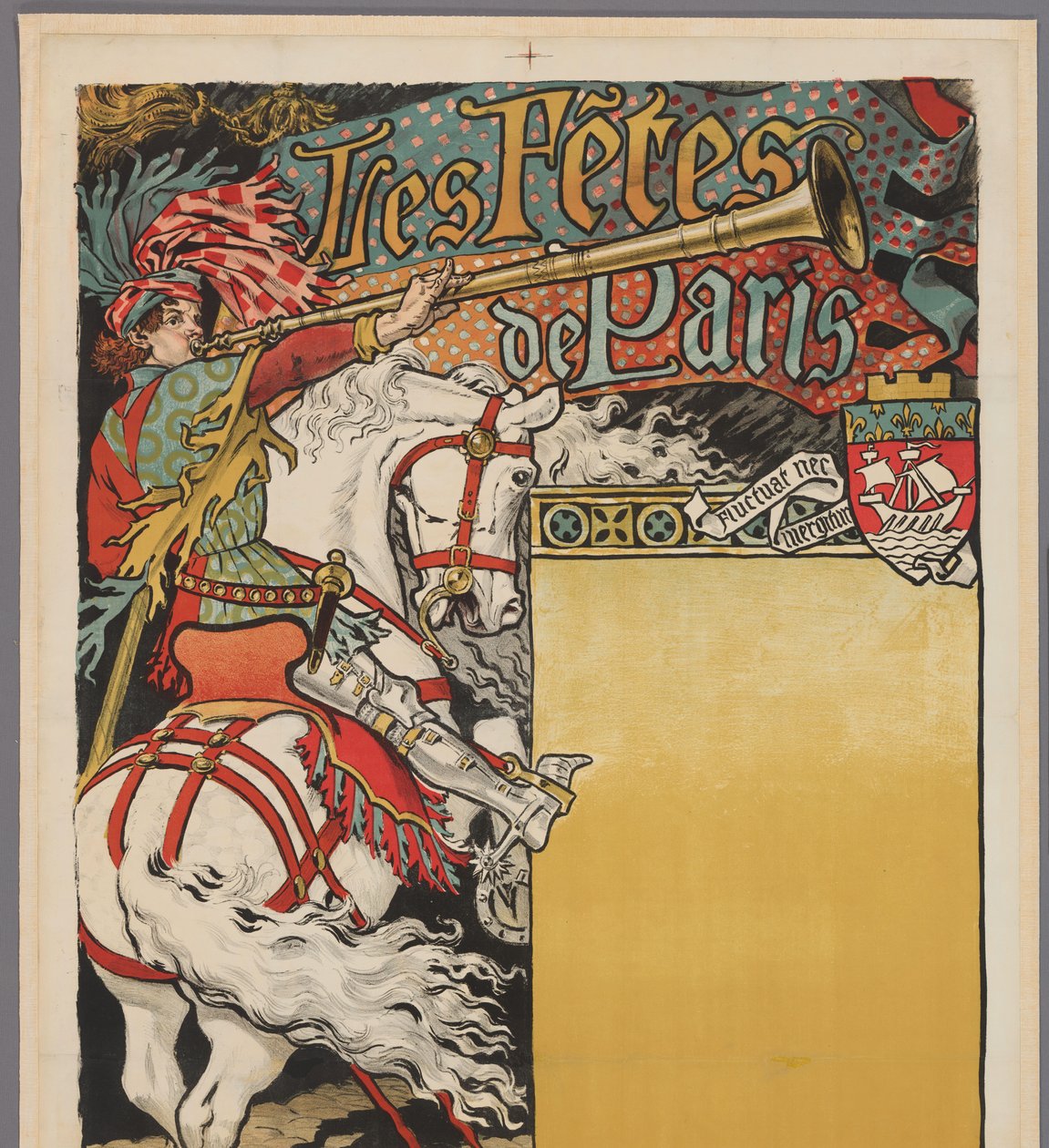 Plakát „Les fêtes de Paris“ Pařížské oslavy (název na objektu) od Eugene Grasset