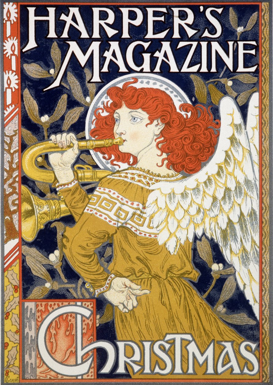 Angel Sounding of the Trumpet - Americký vánoční plakát pro „Harper
