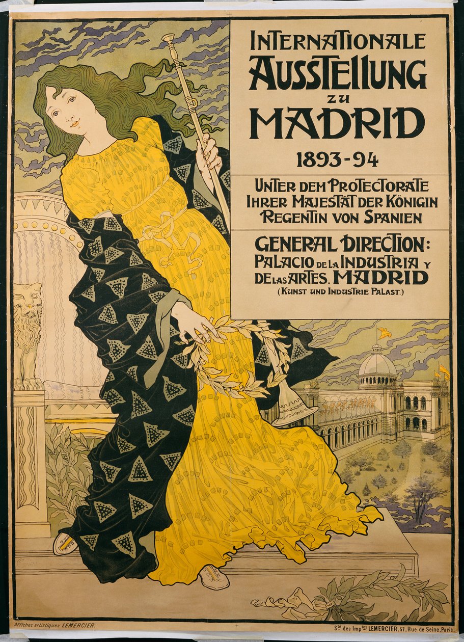 Reklamní plakát "Mezinárodní výstava v Madridu", 1893 od Eugene Grasset