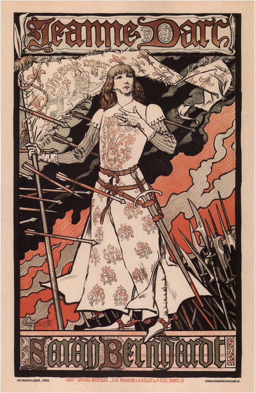 Sarah Bernhardt jako Johanka z Arku, 1893 od Eugene Grasset