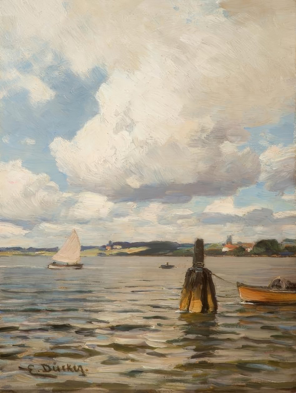 E. Dücker, letní den u vody od Eugene Gustav Dücker