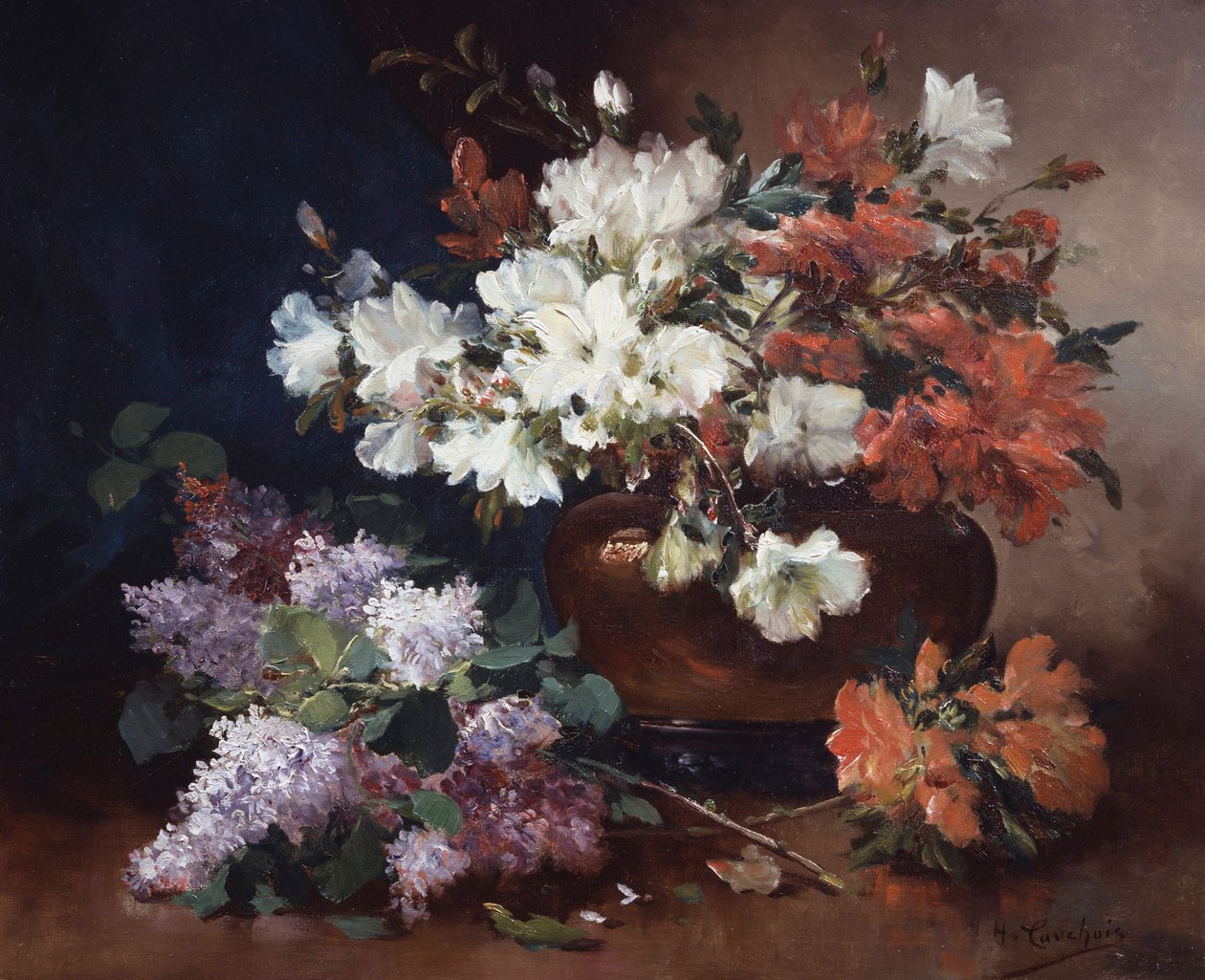 Zátiší s šeříky. Obraz Eugene Henri Cauchois (1850-1911) Soukromá sbírka. od Eugene Henri Cauchois