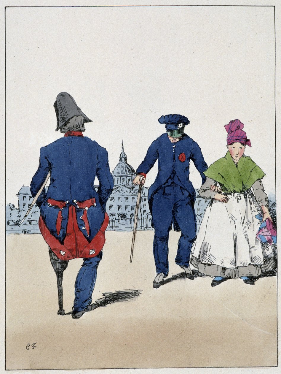 Les Invalides – v „Souvenirs d’un loâneur“ od Eugèna Foresta, kolem roku 1830. od Eugene Hippolyte Forest