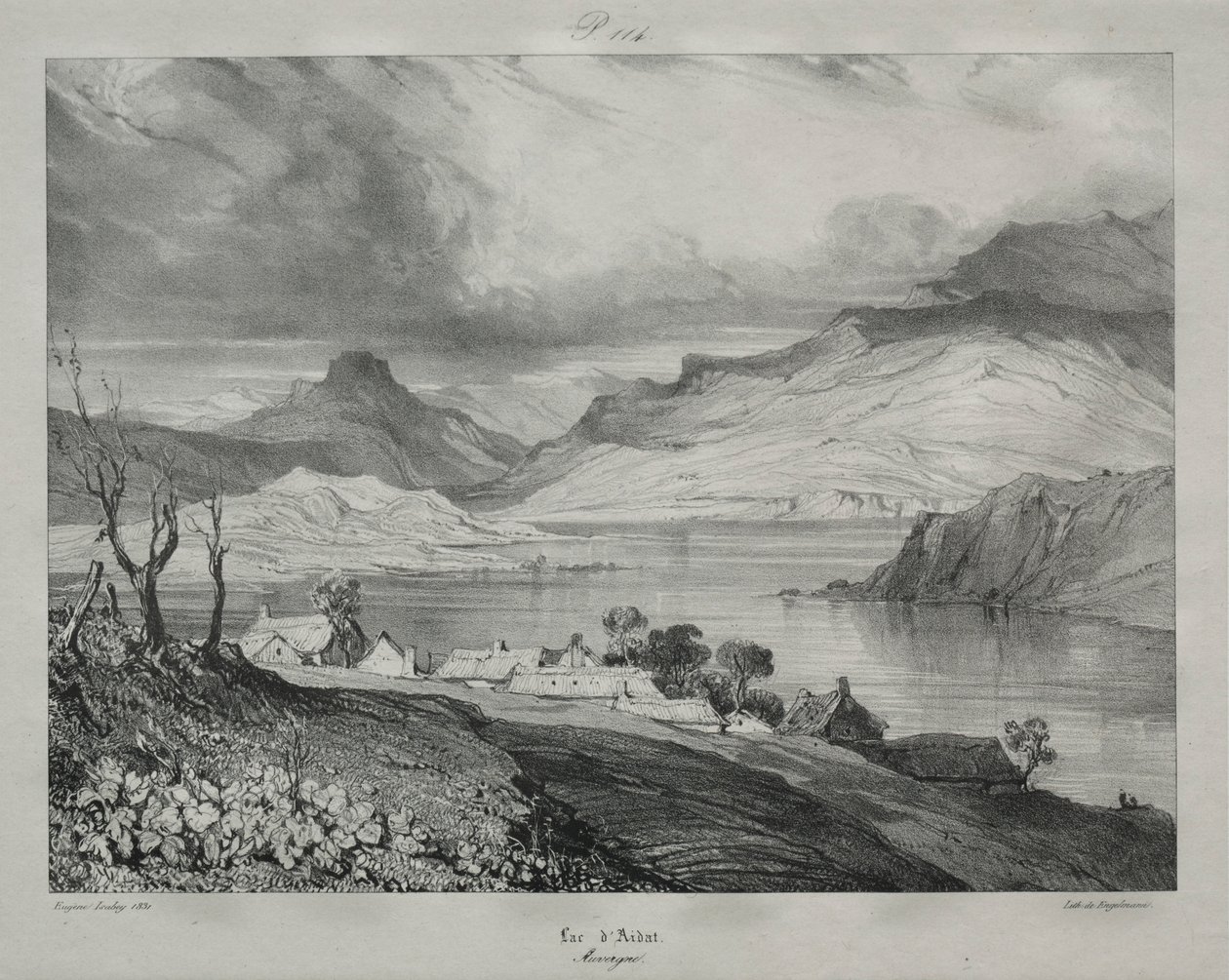 Auvergne: Lac dAidat, Auvergne, 1831. od Eugene Isabey