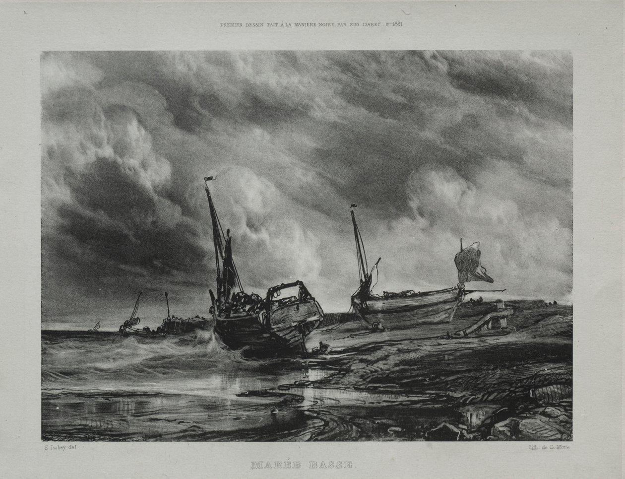Marée basse, 1831. od Eugene Isabey