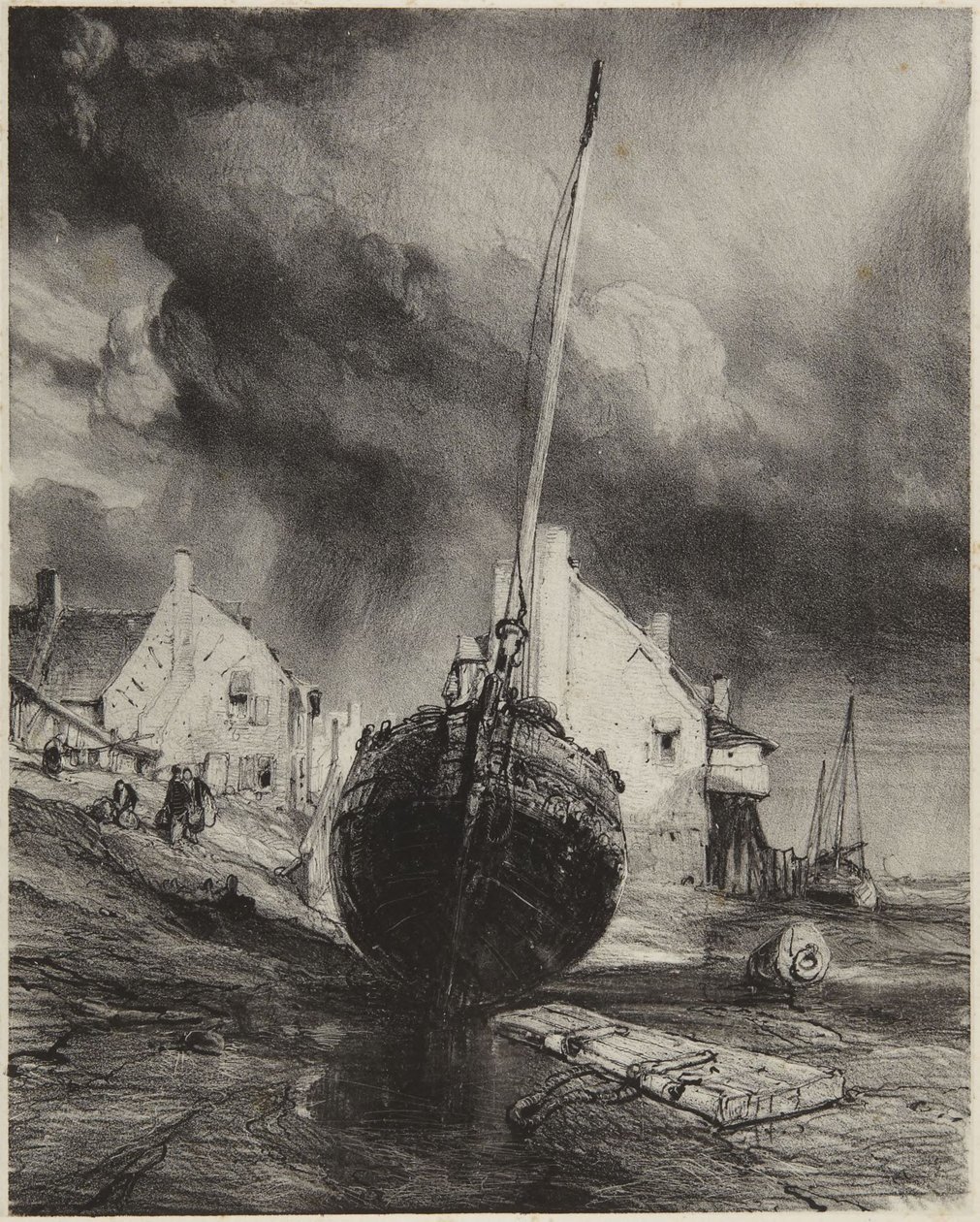 Vzpomínka na St. Valery-sur-Somme od Eugene Isabey