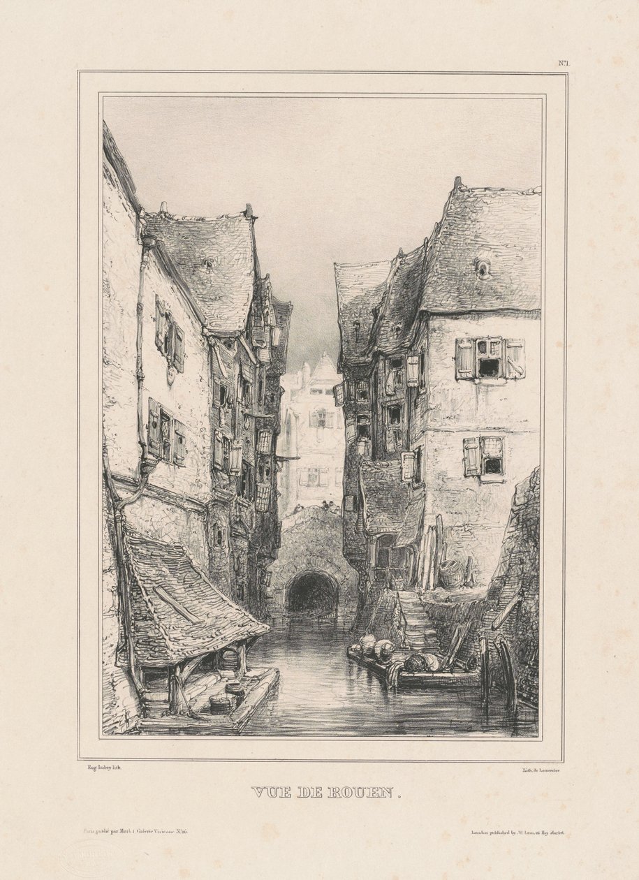 Pohled na Rouen od Eugene Isabey