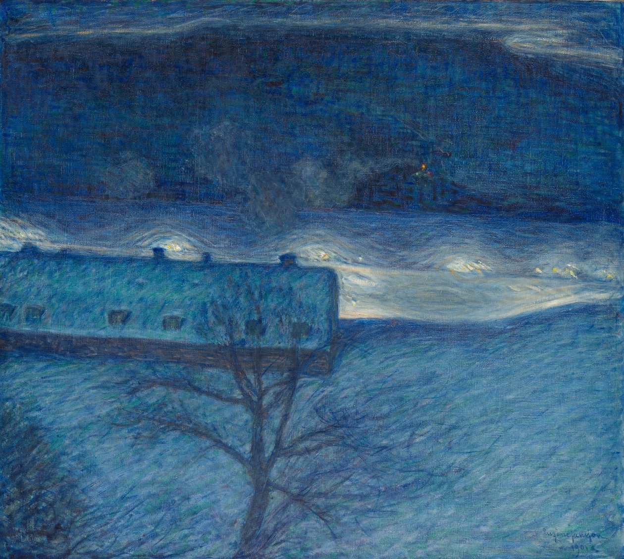 Zimní noc nad nábřeží od Eugène Jansson