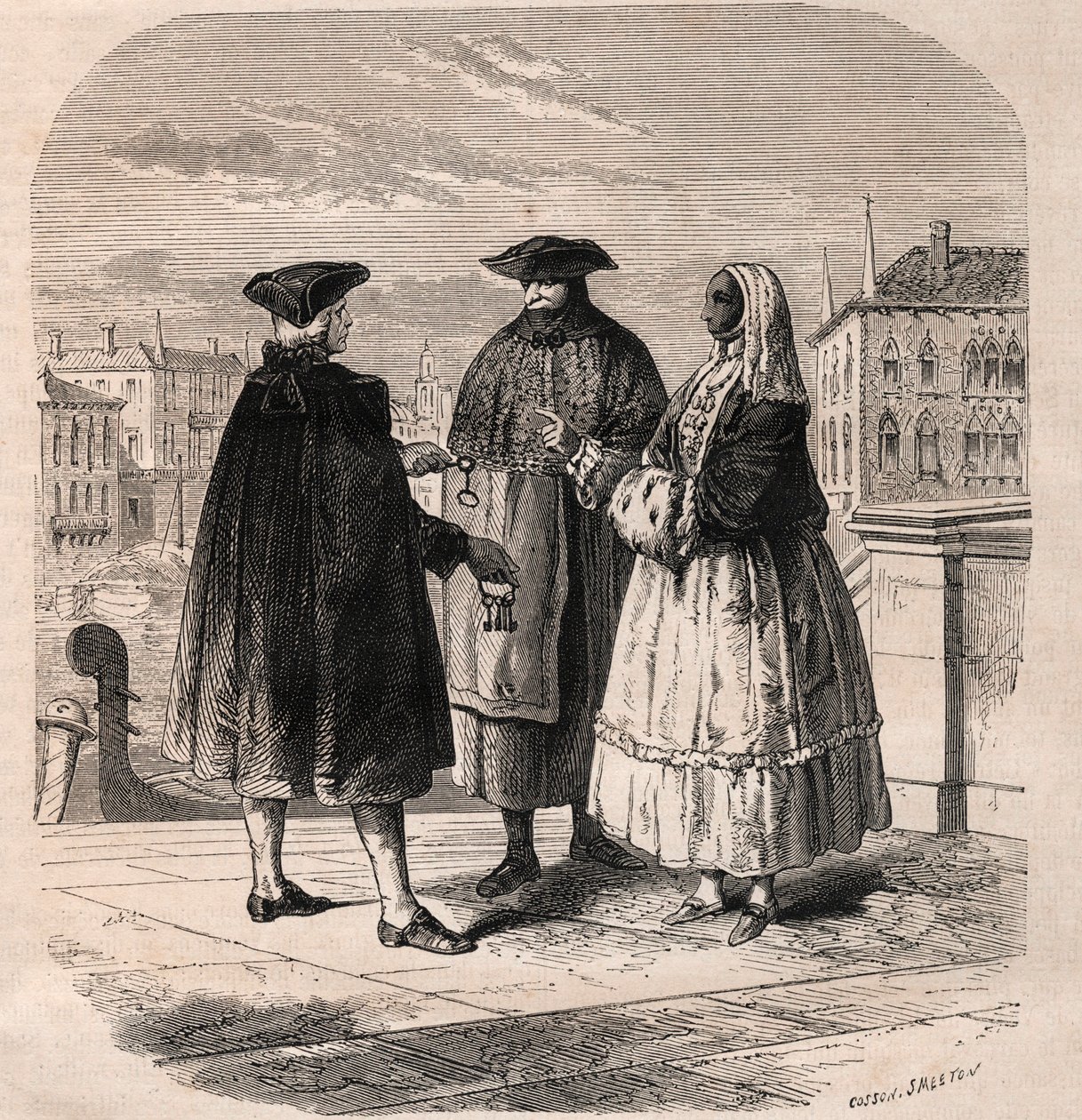 Pronajímatel divadelních prostor v Benátkách - kresba Viollata od Gaetana Zompiniho (1700-1778) - The Metiers of Venice od Eugene Joseph (after) Viollat