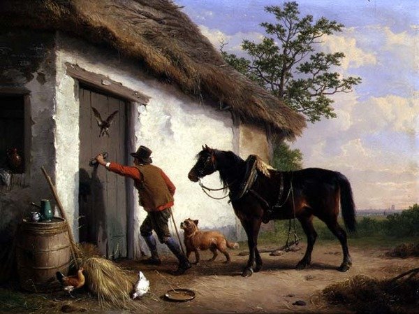U dveří chaty od Eugene Joseph Verboeckhoven