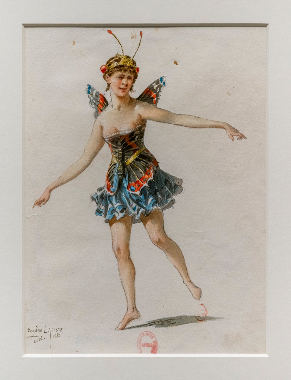Korrigane. Balet Charles-Marie Widor, model kostýmu. 1880, pero, akvarel a kvaš na papíře. od Eugene Lacoste