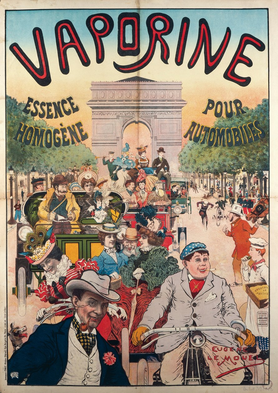 Homogeneous Gasoline Vaporine for Automobiles, ilustrace s podpisem Eugene Le Mouel od Eugene Le Mouel