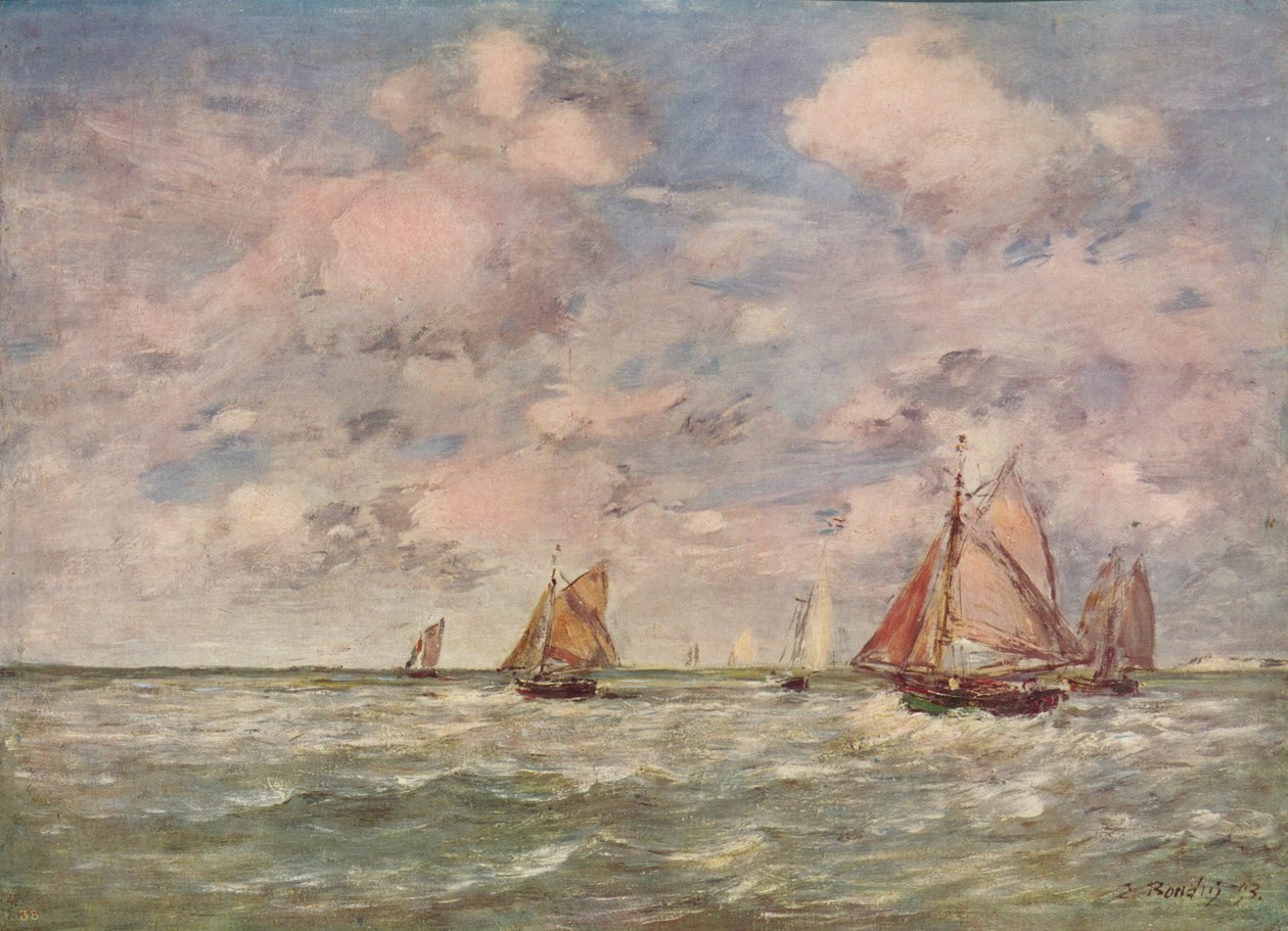 Přímořská krajina, c1850 od Eugene Louis Boudin