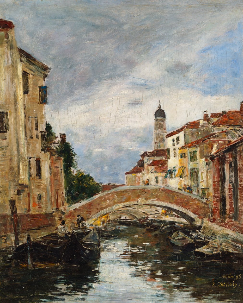 Malý benátský kanál, 1895 od Eugene Louis Boudin
