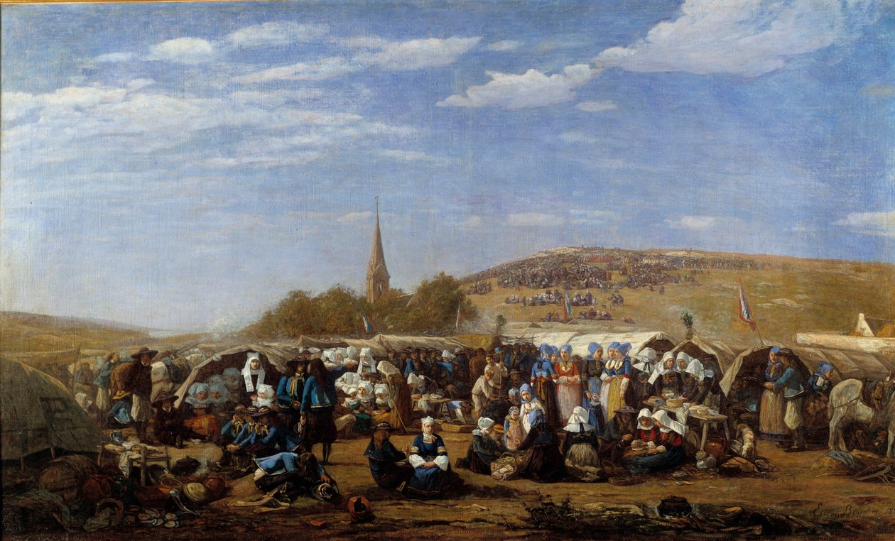 Odpuštění svaté Anně la Palud v roce 1858 Náboženská slavnost v Bretani. Obraz Eugene Louis Boudin (1824-1898) 1858 Le Havre, Musee des Beaux Arts. od Eugene Louis Boudin