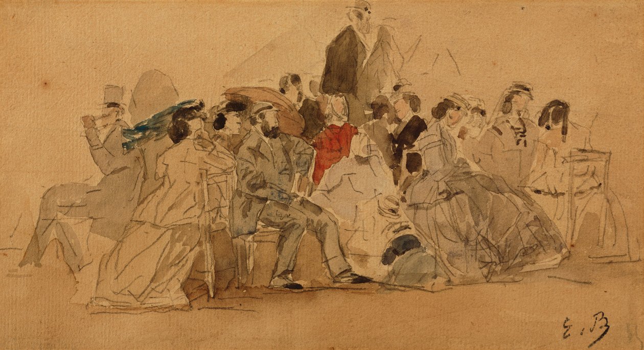 Odpoledne na pláži, c.1865 od Eugene Louis Boudin