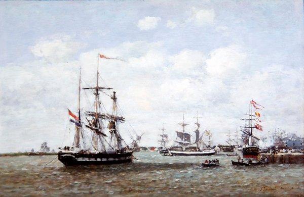 Antverpy, Přístav od Eugene Louis Boudin