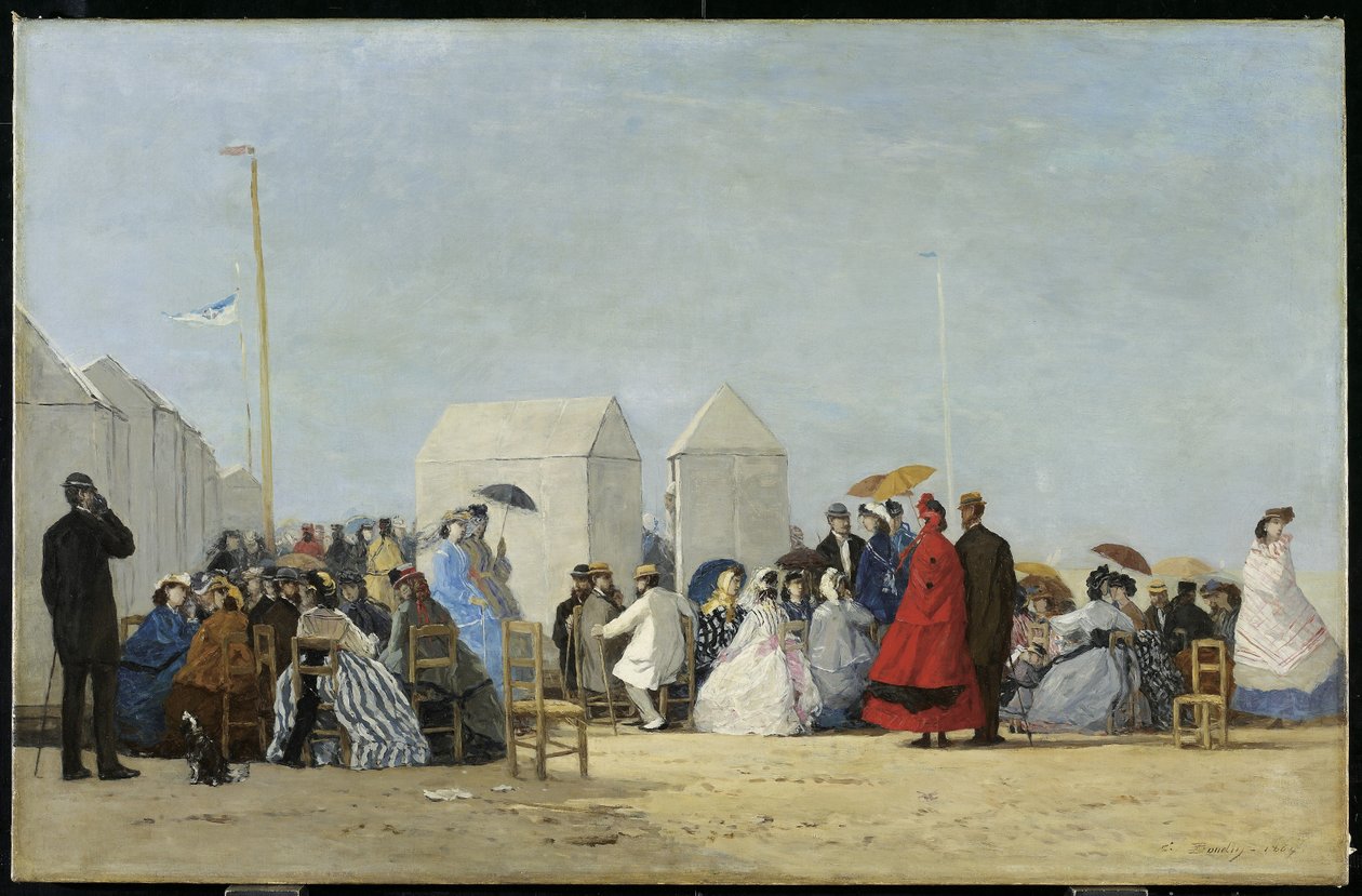 Pláž poblíž Trouville, 1864 od Eugene Louis Boudin