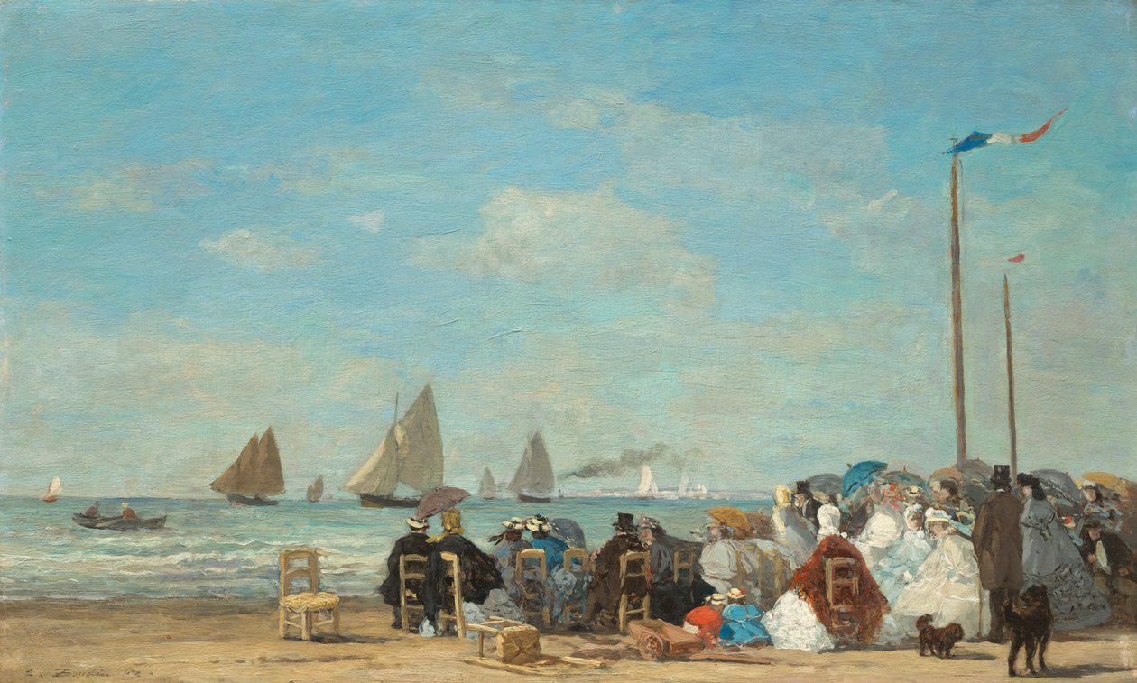 Plážová scéna v Trouville, 1863. od Eugene Louis Boudin