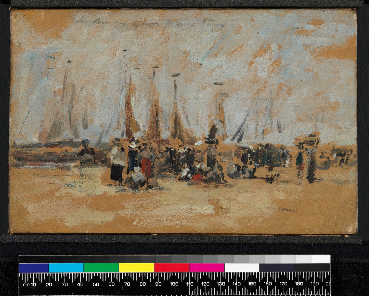 Plážová scéna, možná Harfleur, 1888-1895 od Eugene Louis Boudin