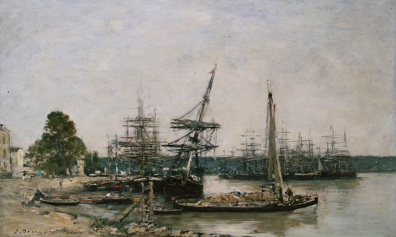 Kotvení lodí na Garonne, Bordeaux, 1876 od Eugene Louis Boudin
