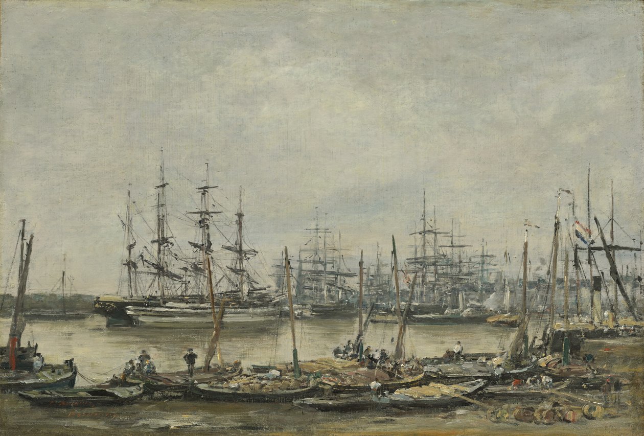 Bordeaux, nábřeží, 1874 od Eugene Louis Boudin