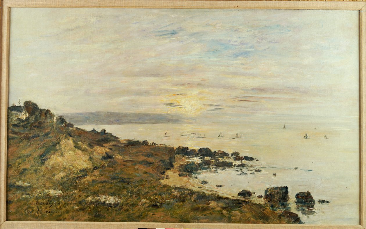 Cliffs at Benerville, Sunset, 1897 od Eugene Louis Boudin